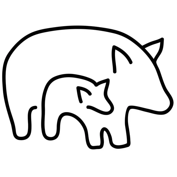 Qualitativ hochwertige schwarz-weiße Vektorsilhouetten von Schweinen. Folge 10 Vektor-Abbildung — Stockvektor