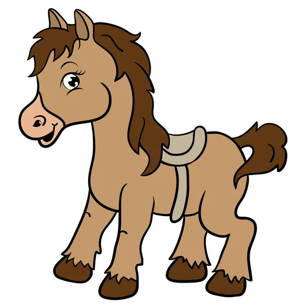 Animales de granja de dibujos animados. Lindo caballo sonrías.Eps 10 vector de ilustración — Archivo Imágenes Vectoriales