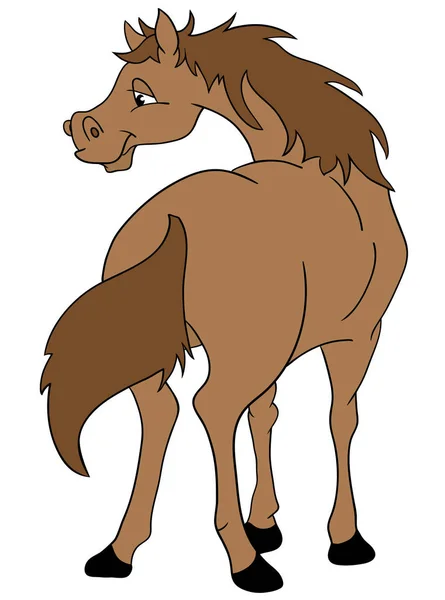 Animales de granja de dibujos animados. Lindo caballo sonríe.. Eps 10 vector ilustración — Vector de stock