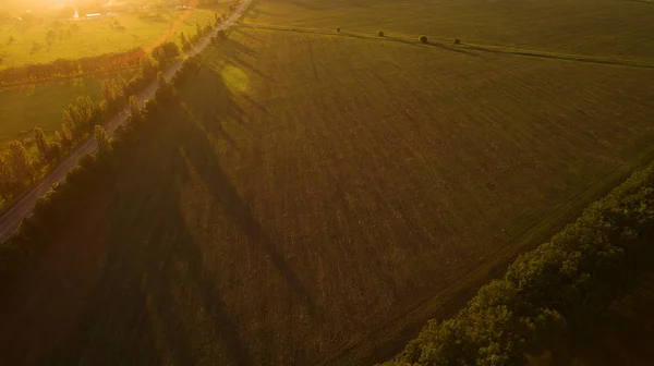 Gyönyörű naplemente szemcsésedik-ból a drone — Stock Fotó