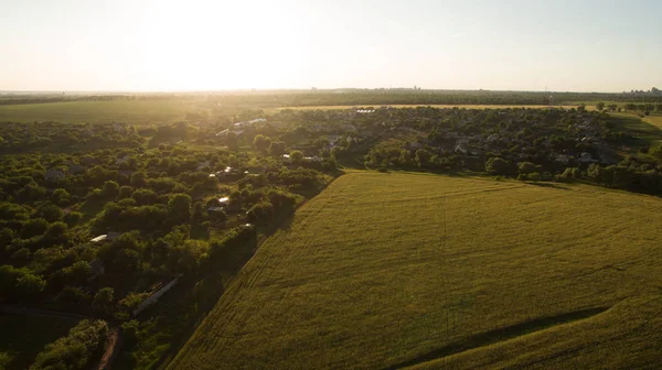 Hermoso tiro al atardecer desde el dron — Foto de Stock