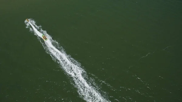 Boat in the sea view from above — Stock Photo, Image