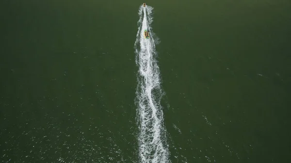 Boat in the sea view from above — Stock Photo, Image