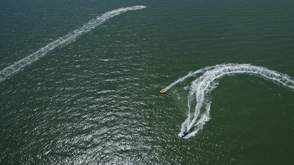 Boat in the sea view from above — Stock Photo, Image