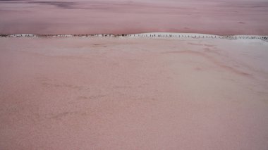 Yukarıdan güzel tuzlu pembe Göl Manzaralı