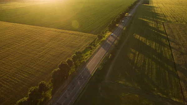 Zobacz Różne Pola Góry — Zdjęcie stockowe