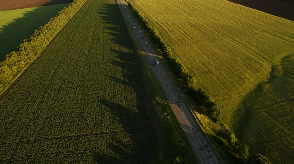 Zobacz Różne Pola Góry — Zdjęcie stockowe