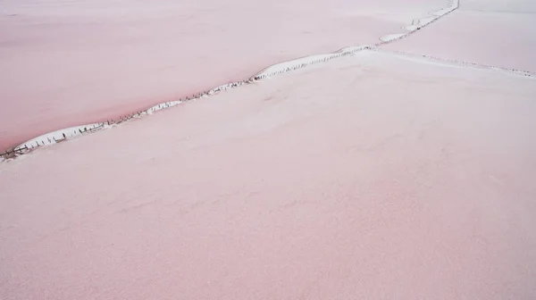 Красивий Солоне Рожеве Озеро Вид Зверху — стокове фото