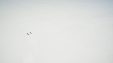 Yukarıdan güzel tuzlu beyaz göl manzaralı