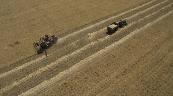 Yukarıdan alan görünümünde traktör