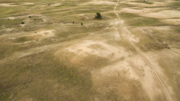 Beautiful landscape of sandy desert aerial photography