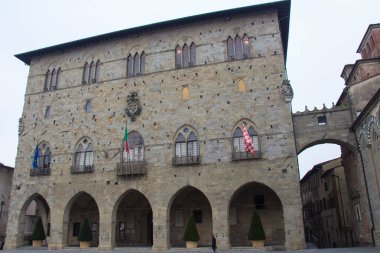 Palazzo del İtalya'nın önden görünümü. Belediye Binası. Pistoia Belediye Müzesi. Tuscany. İtalya.