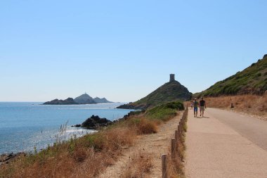 Ceneviz Kulesi ve deniz feneri, Ajaccio, Corsica, Fransa
