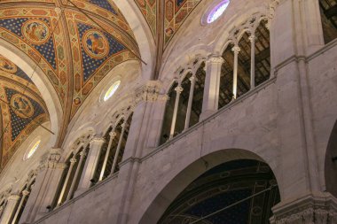 Lucca Cathedral, detaylı iç görünüm. Cattedrale di San Martino. Tuscany. İtalya.