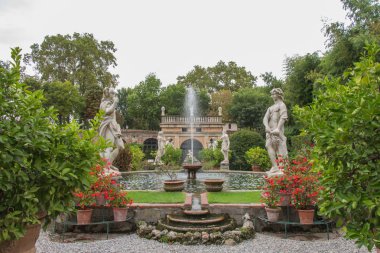 Palazzo Pfanner, Lucca, Toskana, İtalya, Avrupa'nın bahçeleri.