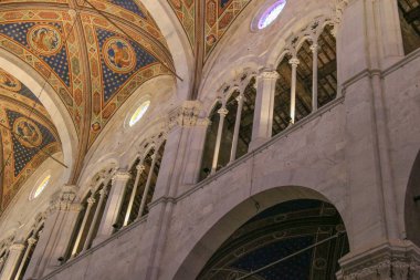 Lucca Cathedral, detaylı iç görünüm. Cattedrale di San Martino. Tuscany. İtalya.