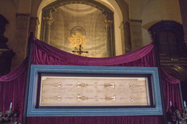 The Exposition of the Shroud of Turin in the Turin Cathedral. Piedmont. Italy. clipart