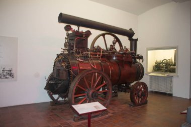 Buhar locomobile Deutsches Müzesi'nde seyahat. Münih. Almanya.