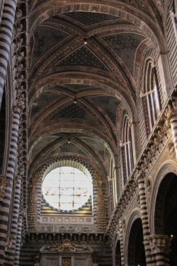 NEF Duomo di Siena. Santa Maria Assunta Büyükşehir katedral. Tuscany. İtalya.