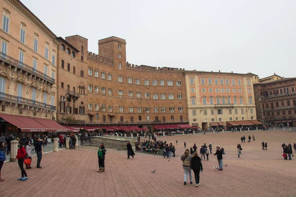 Piazza del Campo in Siena, Toskánsko, Itálie. — Stock fotografie