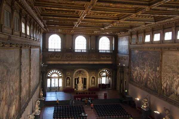 Salone dei Cinquecento w Palazzo Vecchio, Florencja, Włochy. — Zdjęcie stockowe