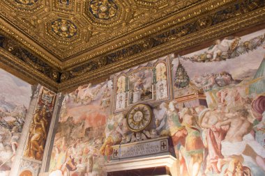 Palazzo Vecchio, Florence, İtalya Sala dell'Udienza freskler.