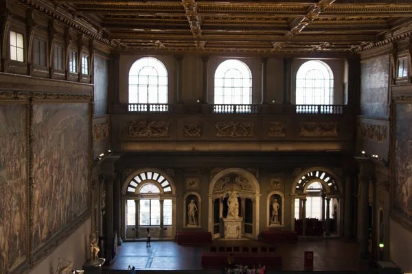 Salone dei Cinquecento w Palazzo Vecchio, Florencja, Włochy. — Zdjęcie stockowe