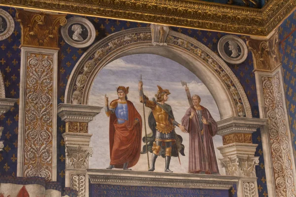 Sala dei Gigli Palazzo Vecchio, Florence, Toskana, İtalya içinde 1482 yılında Domenico Ghirlandaio tarafından fresco. — Stok fotoğraf