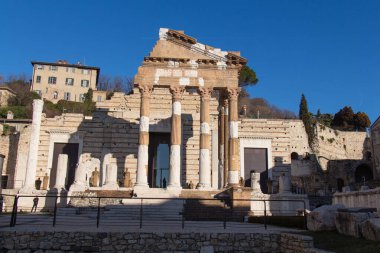 Antik Roma Capitolium tapınağı Brescia, Unesco Dünya Mirası Alanı, Lombardiya, İtalya.
