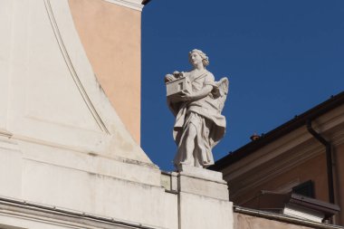 Antonio Ferretti 'nin Santa Casa di Loreto heykeli. Santa Maria della Carita Kilisesi, Brescia, Lombardy, İtalya.