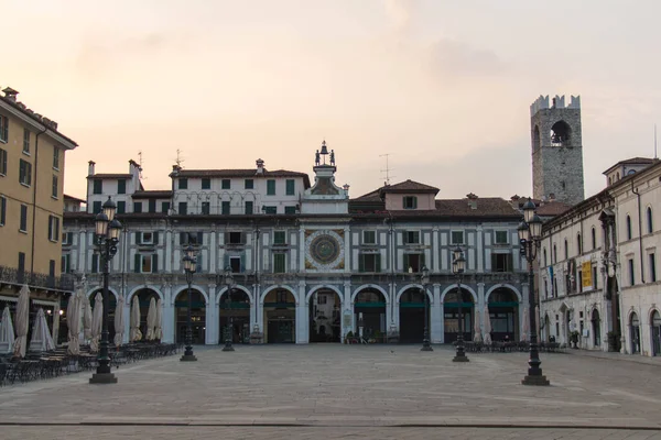 Brescia Olaszország 2018 Augusztus Piazza Della Loggia Kilátása Bresciában Lombardia — Stock Fotó