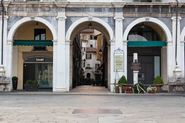 Brescia Olaszország 2018 Augusztus Piazza Della Loggia Keleti Oldalán Lévő — Stock Fotó