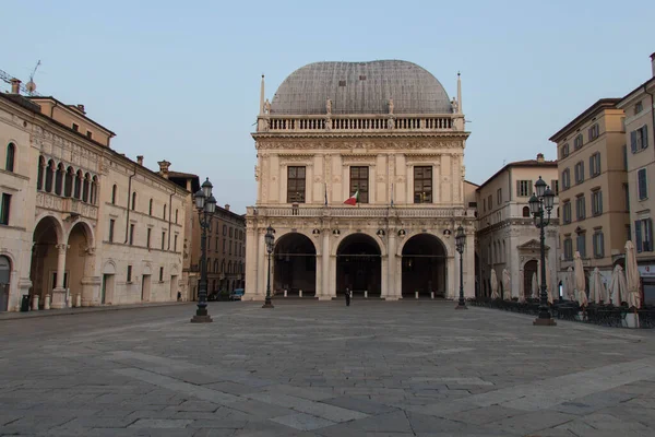 Brescia Olaszország 2018 Augusztus Palazzo Della Loggia Vagy Brescia Városháza — Stock Fotó