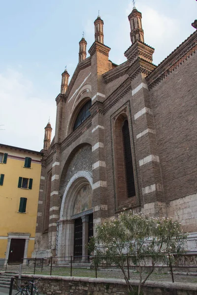 Brescia Italië Augustus 2018 Voorkant Van Kerk Santa Maria Del — Stockfoto