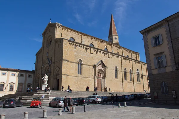 Italië Arezzo Maart 2017 Uitzicht Kathedraal Van Arezzo Cattedrale Dei — Stockfoto