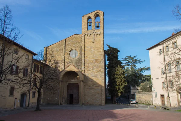 Italia Arezzo Marzo 2017 Vista Frontale Della Basilica San Domenico — Foto Stock
