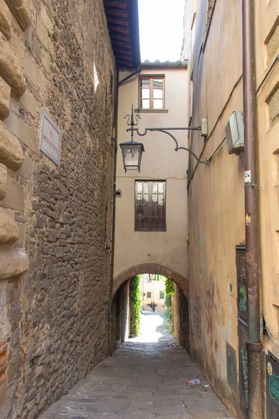 Italien Arezzo März 2017 Blick Auf Eine Enge Straße Arezzo — Stockfoto