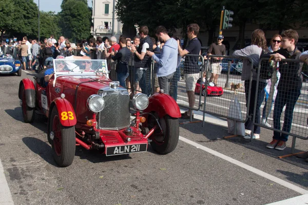 Brescia Itálie Května 2018 Aston Martin Mans 1933 Staré Závodní — Stock fotografie