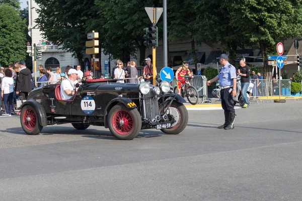 Брешиа Италия Мая 2018 Lagonda 1936 Старый Гоночный Автомобиль Ралли — стоковое фото