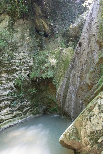Вид Водоспад Монтічеллі Брусаті Ломбардія Італія — стокове фото