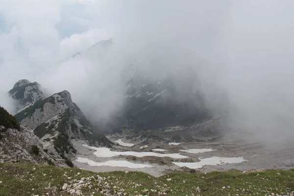 Vista Panorâmica Rifugio Telegrafo Montanhas Dia Nublado Veneto Itália — Fotografia de Stock