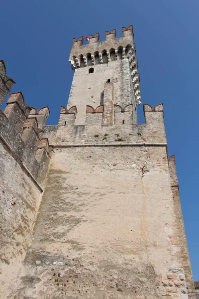 Italie Lombardie Août 2018 Vue Sur Tour Château Scaliger Août — Photo