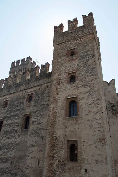 Italie Lombardie Août 2018 Vue Sur Tour Château Scaliger Août — Photo