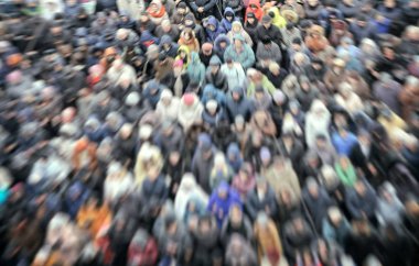 insanlar, trafik, hareket, yürüyüş, üstten görünüm kalabalık. alayı