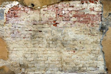Eski tuğla duvar arka plan. Bina cephe doku
