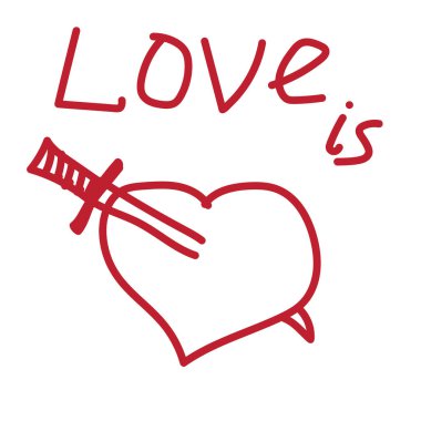 love is, heart, knife, betrayal, clipart