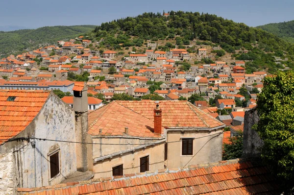 Små kroatiska stad stad Blato på ön Korcula, Kroatien — Stockfoto