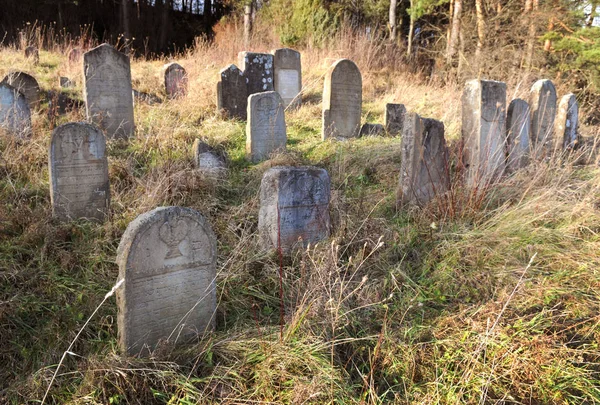 Antigo cemitério judeu em Staryi Sambir, região de Lviv, Ucrânia . — Fotografia de Stock