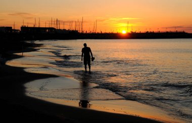 Sunset in Cattolica, Rimini riviera, Emilia Romagna, Italy clipart