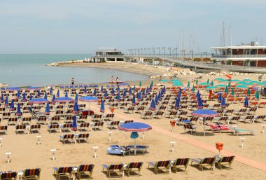 Cattolica, Italy - June 2009: Cattolica beach, Rimini riviera, E clipart